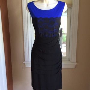 NWT Royal blue Sheath with lace detail